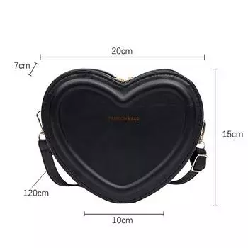 Сумки через плечо в форме сердца для женщин, сумки на ремне из искусственной кожи, сумки красный