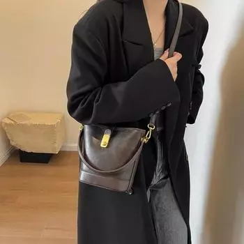 Сумки через плечо в стиле ретро для женщин, женские сумки-ведра, женские дизайнерские сумки, кошельки и дамские сумочки one size кофейный