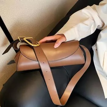 Сумки через плечо во французском стиле для женщин, регулируемый широкий ремень, сумка через плечо, роскошные дизайнерские кошельки и сумки 28x11x10cm чёрный