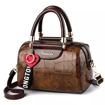 Сумки через плечо Yogodlns из искусственной кожи для женщин, сумка через плечо с подвеской в виде сердца 24*14*15cm чёрный