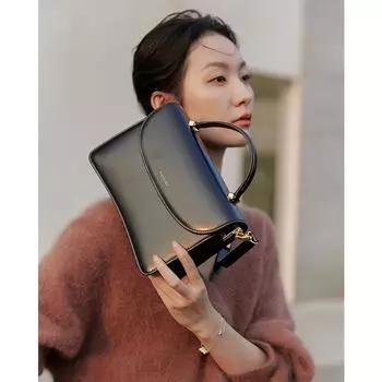 Сумки через плечо женские из спилковой кожи с простым карманом-клапаном элегантные квадратные женские сумки-мессенджеры (20cm<Max Length<30cm) серый