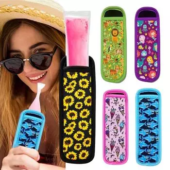 Сумки-держатели для мороженого, чехлы для мороженого, неопреновый изоляционный чехол для тюбиков йогурта, морозильные батончики для сока, цветные изоляционные чехлы зелёный