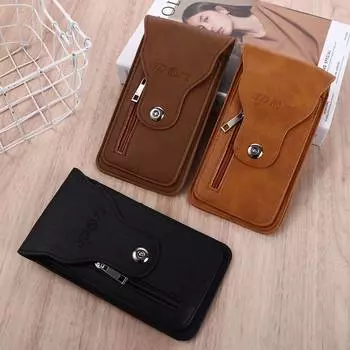 Сумки для бега Сумка-пояс на молнии Hasp Кошелек для улицы Поясная сумка Держатель для сотового телефона Поясная сумка чёрный