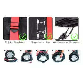 Сумки для хранения шин Полиэстер Аксессуары для автомобильных шин S/L Пыленепроницаемый Водонепроницаемый Универсальный чехол для запасного колеса автомобиля Защита колес автомобиля S-1Pc