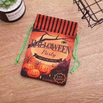 Сумки для конфет на завязке на Хэллоуин, сумка для хранения, ведьма, волшебник, подарочный пакет для печенья, день рождения, украшение для вечеринки на Хэллоуин, детские подарки 1pc