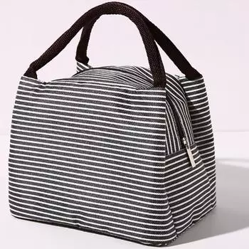 Сумки для обеда для женщин и мужчин Изолированный ланч-бокс для обеда One Size чёрный