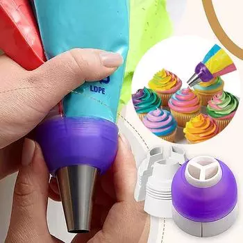 Сумки для обледенения, конвертер насадок, 3 цвета, соединитель для сумки для декора торта, инструмент, набор для украшения торта