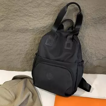 Сумки для поездок на работу Премиальная новая двухплечевая сумка большой вместимости Нейлоновая ткань женский рюкзак-портфель чёрный