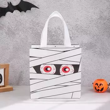 Сумки для сладостей из нетканого материала на Хэллоуин, тыква, привидение, летучая мышь, мумия, монстр, кошка, сумка-тоут, сувениры для вечеринки на Хэллоуин