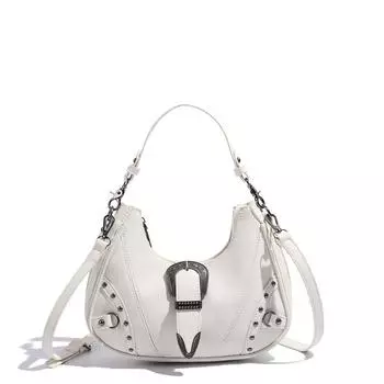 Сумки для женщин, нишевая ретро-сумка через плечо, текстурная серебряная сумка через плечо, универсальная модная сумка подмышкой