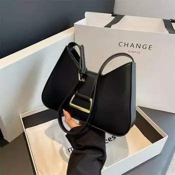 Сумки для женщин, новые простые, большой емкости, сумка через плечо, французская универсальная текстура, кожаные сумки для вечеринок