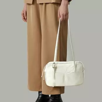 Сумки для женщин, персонализированные, модные, Pitot Oil Wax Leather Commuter Underarm Bag, корейская сумка через плечо большой емкости белый