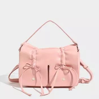 Сумки для женщин, роскошные дизайнерские сумки и кошельки, новые из искусственной кожи с заклепками и бантом, плиссированная сумка через плечо с застежкой под мышкой