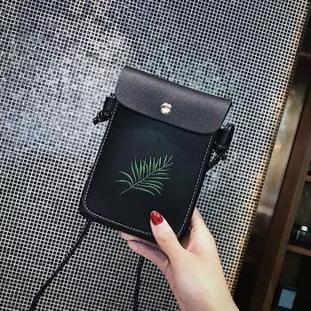 Сумки для женщин с вышивкой растений Простая ретро-сумка Женская сумка через плечо Сумки-мессенджеры Сумка для мобильного телефона розовый