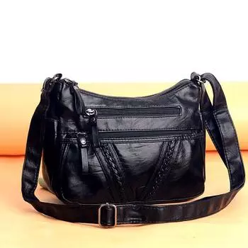 Сумки для женщин среднего и пожилого возраста. Рабочие сумки через плечо большой вместимости. Сумки через плечо из стираной кожи. Маленькие квадратные сумки. фиолетовый