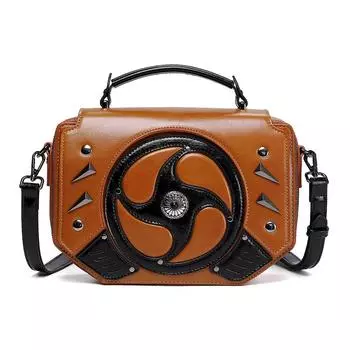 Сумки для женщин, сумки в стиле панк, контрастного цвета, женская сумка через плечо, аксессуары, винтажная поясная сумка коричневый