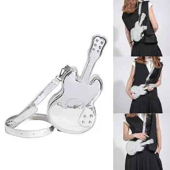 Сумки из искусственной кожи для женщин, модная сумка на плечо, симпатичная забавная сумка через плечо в виде скрипки, однотонная сумка-портфель чёрный