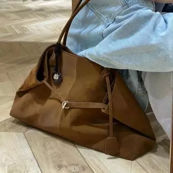 Сумки из матовой искусственной замши для женщин, роскошные дизайнерские сумки, винтажные сумки-ведра через плечо, большой емкости, новые