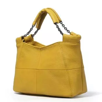 Женская кожаная сумка через плечо чёрный