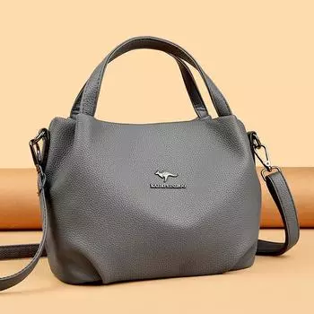 Сумки из натуральной мягкой искусственной кожи для женщин, винтажная сумка через плечо, дизайнерская роскошная женская сумка большой вместимости