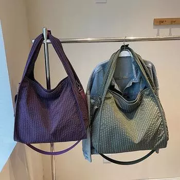 Сумки из ткани Niche, большая вместимость, модная повседневная и ленивая сумка-тоут на одно плечо