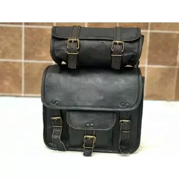 Сумки Кофры Багаж 1 Боковая + 1 Сумка для Инструментов Кожа Мотоцикл Черный Подседельная Сумка чёрный
