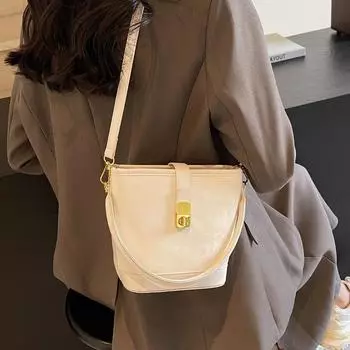 Сумки Корейские высококачественные универсальные сумки-ведра осенне-зимний нишевый дизайн 2024 новые сумки-мессенджеры женские сумки чёрный