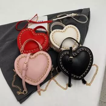 Сумки Love Heart для женщин, сумки на плечо с цепочками Crossbady Bolsas Feminina, товары оптом Bolsos Mujer, милые модные сумки чёрный