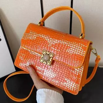 Сумки-мессенджеры из кожи с крокодиловым узором для женщин