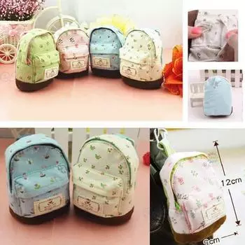 Сумки Мини-кошелек с цветочным узором Холщовый кошелек Кошельки в форме школьной сумки Кошельки для карт Кошелек Кошелек для монет Кошельки зелёный