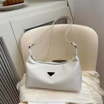 Сумки Модные маленькие квадратные сумки Нишевые универсальные сумки через плечо Повседневные сумки для поездок на работу Сумки подмышки белый