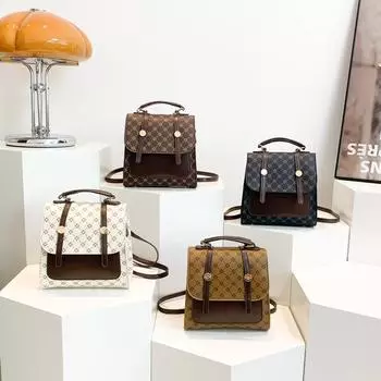 Сумки Модные сумки через плечо Сумки в иностранном стиле Текстурированные рюкзаки из искусственной кожи Ретро универсальные сумки-мессенджеры хаки