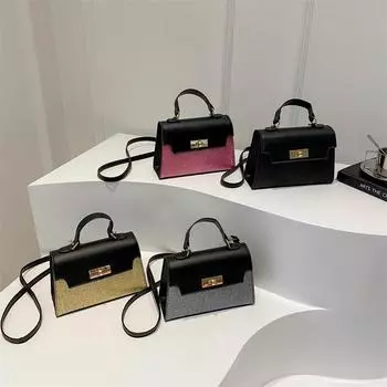 Сумки Модные сумки Иностранные ретро-сумки Маленькие квадратные сумки Нишевые универсальные сумки через плечо Сумки через плечо серебряный