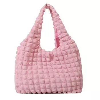 Сумки Модные сумки-шопперы Большой емкости Женские сумки Bubble Grid Карамельного цвета Универсальные сумки через плечо розовый