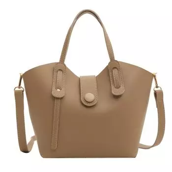 Сумки Модные сумки-ведра Сумки большой вместимости Сумки через плечо из фактурной искусственной кожи Простые сумки-мессенджеры в стиле ретро хаки