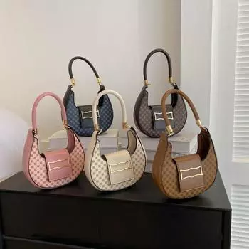 Сумки Модные женские сумки через плечо Нишевые иностранные сумки подмышки Текстурированные сумки для рук коричневый