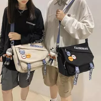 Сумки Мужские сумки-мессенджеры Студенты колледжа класс загрузка книг тренд повседневные нейлоновые универсальные сумки через плечо модные рюкзаки для мальчиков 31*11*25cm