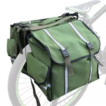 Сумки на корзины для велосипеда, водонепроницаемая парусиновая сумка для заднего седла велосипеда, сумка для велосипедного багажа армия зеленый