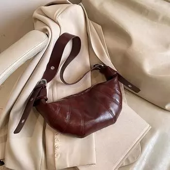 Сумки на плечо Crescent для женщин, зимняя новая сумка через плечо из мягкой искусственной кожи, большая вместимость, сумка-шоппер Hobo для женщин 23x7x15cm вино красного