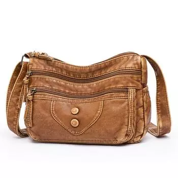 Сумки на плечо для женщин, винтажные сумки через плечо, роскошные женские сумки высокого качества, большая вместительность, коричневая женская мягкая сумка-шоппер One Size