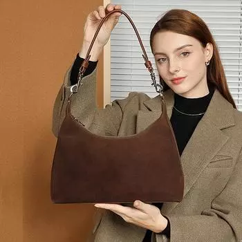 Сумки на плечо из натуральной кожи, большие, через плечо, для женщин, зимние, дизайнерские, через плечо, женские сумки-хобо