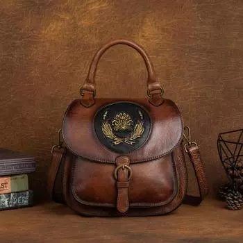 Сумки на плечо с цветочным тиснением для женщин, винтажные дизайнерские рюкзаки, сумки из натуральной кожи, женская модная сумка 20*9*21cm темно-серого