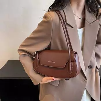 Сумки на плечо с двойными ремешками для женщин, новейшая сумка и сумка в стиле ретро, большая вместимость, уличная сумка через подмышку