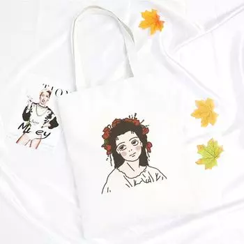 Сумки на плечо с милым мультяшным рисунком, ручная роспись, новая корейская женская сумка Harajuku, повседневная большая сумка-мессенджер, модная сумка-кошелек 24*26cm