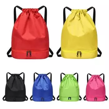 Сумки на шнурке для мужчин и женщин, сумки для спортзала, фитнеса, плавания, разделительные сумки из ткани Оксфорд, водонепроницаемые сумки для хранения рюкзаков, органайзер синий