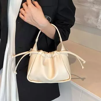 Сумки на шнурке для женщин, новая сумка из искусственной кожи для поездок на работу на одно плечо, женская повседневная сумка через плечо с квадратным тиснением (20cm<Max Length<30cm)