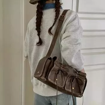 Сумки на шнурке Moto & Bike Bow для женщин винтажные плиссированные через плечо роскошные дизайнерские новые