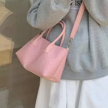 Сумки Niche Design, летние модные сумки-ведра, универсальные плетеные корзины, сумки через плечо розовый