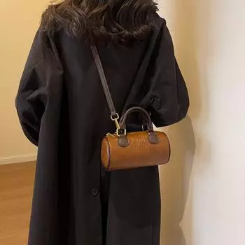 Сумки Niche Design, женская новая модная сумка Boston, маленькая круглая сумка, сумка-тоут премиум-класса Sense Cylinder, сумка через плечо для поездок на работу