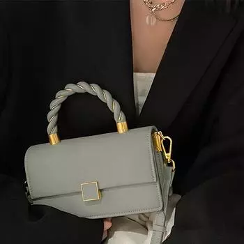 Сумки Niche женские модные весенние сумки через плечо с дизайном Twist маленькие квадратные сумки через плечо (20cm<Max Length<30cm) белый